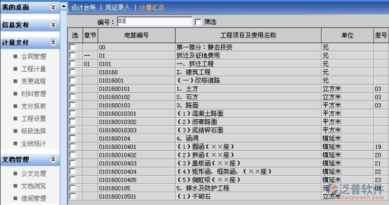 工程項目費用類別、費用結構分解、清單計量管理