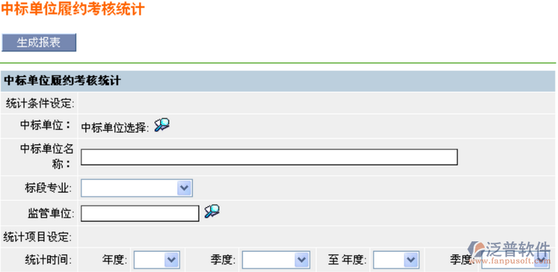 建筑工程單位中標(biāo)單位履約考核統(tǒng)計(jì)