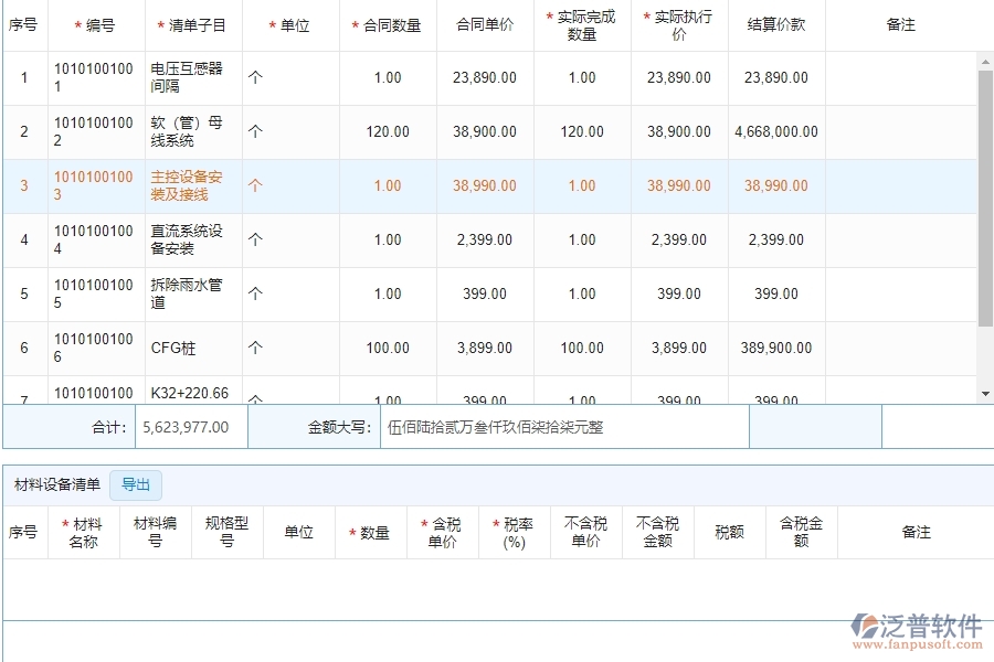 泛普電力工程項目管理系統(tǒng)在完工結(jié)算中的亮點