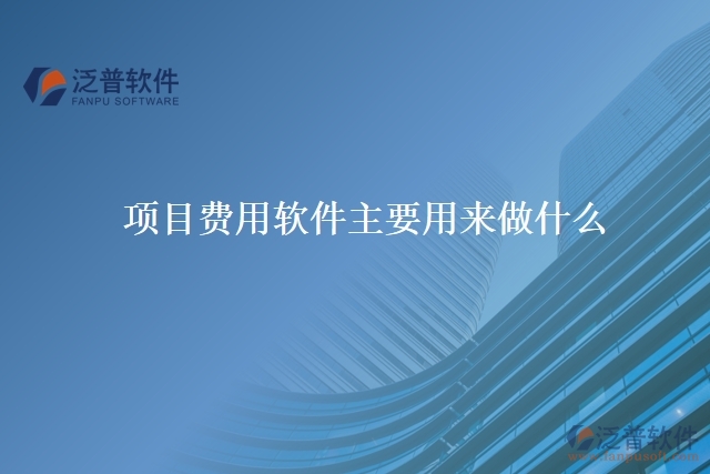 項目費用軟件主要用來做什么