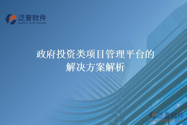 政府投資類(lèi)項(xiàng)目管理平臺(tái)的解決方案解析