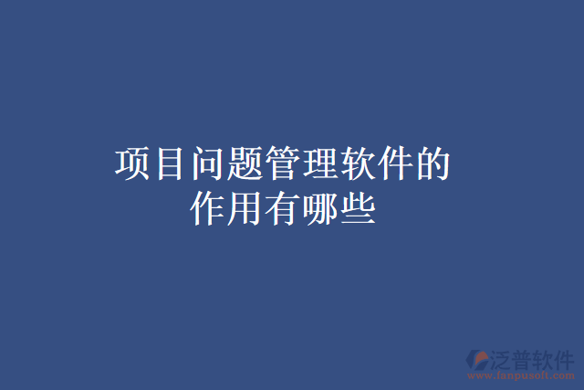 項(xiàng)目問題管理軟件的作用有哪些