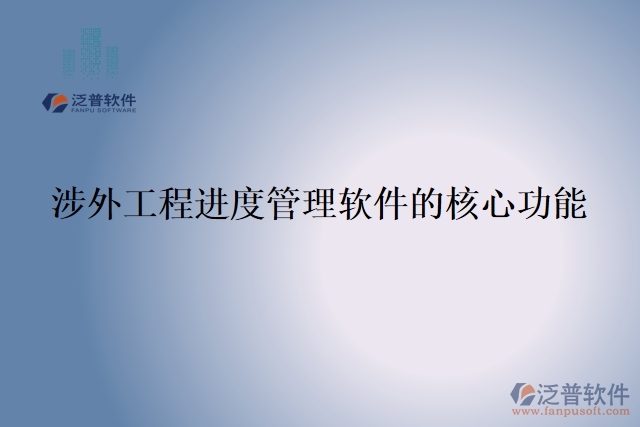 涉外工程進度管理軟件的核心功能