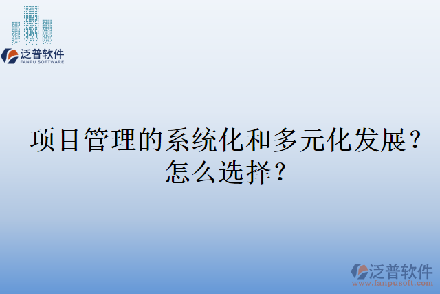 項(xiàng)目管理的系統(tǒng)化和多元化發(fā)展？怎么選擇？