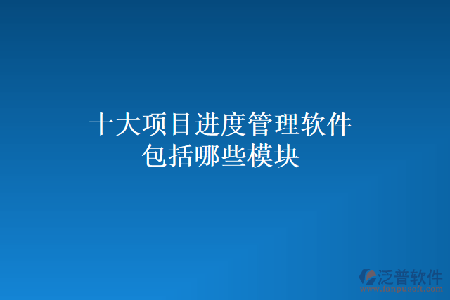 十大項目進(jìn)度管理軟件包括哪些模塊