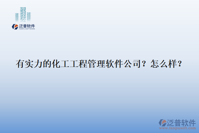 有實(shí)力的化工工程管理軟件公司？怎么樣？