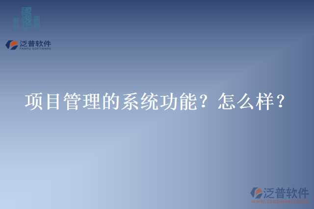 項目管理的系統(tǒng)功能？怎么樣？
