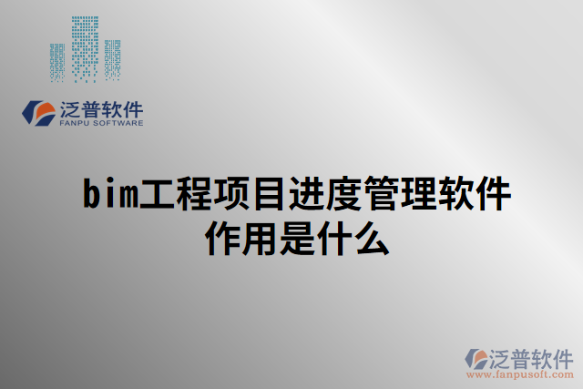 bim工程項目進度管理軟件作用是什么