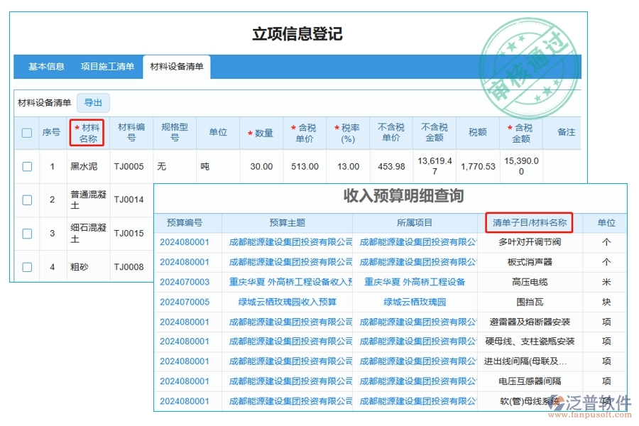 工程預算教學軟件：揭秘材料名稱編制依據(jù)，助力收入預算明細精準查詢