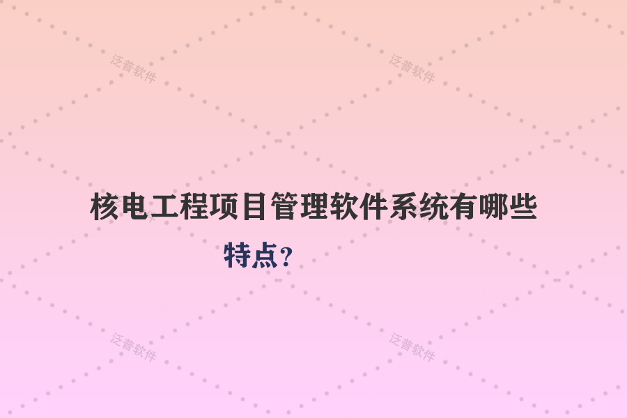 核電工程項(xiàng)目管理軟件系統(tǒng)有哪些特點(diǎn)？