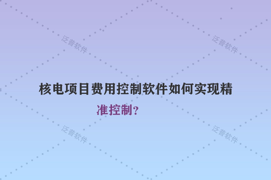 核電項(xiàng)目費(fèi)用控制軟件如何實(shí)現(xiàn)精準(zhǔn)控制？