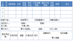 美容院的店務(wù)日?qǐng)?bào)表